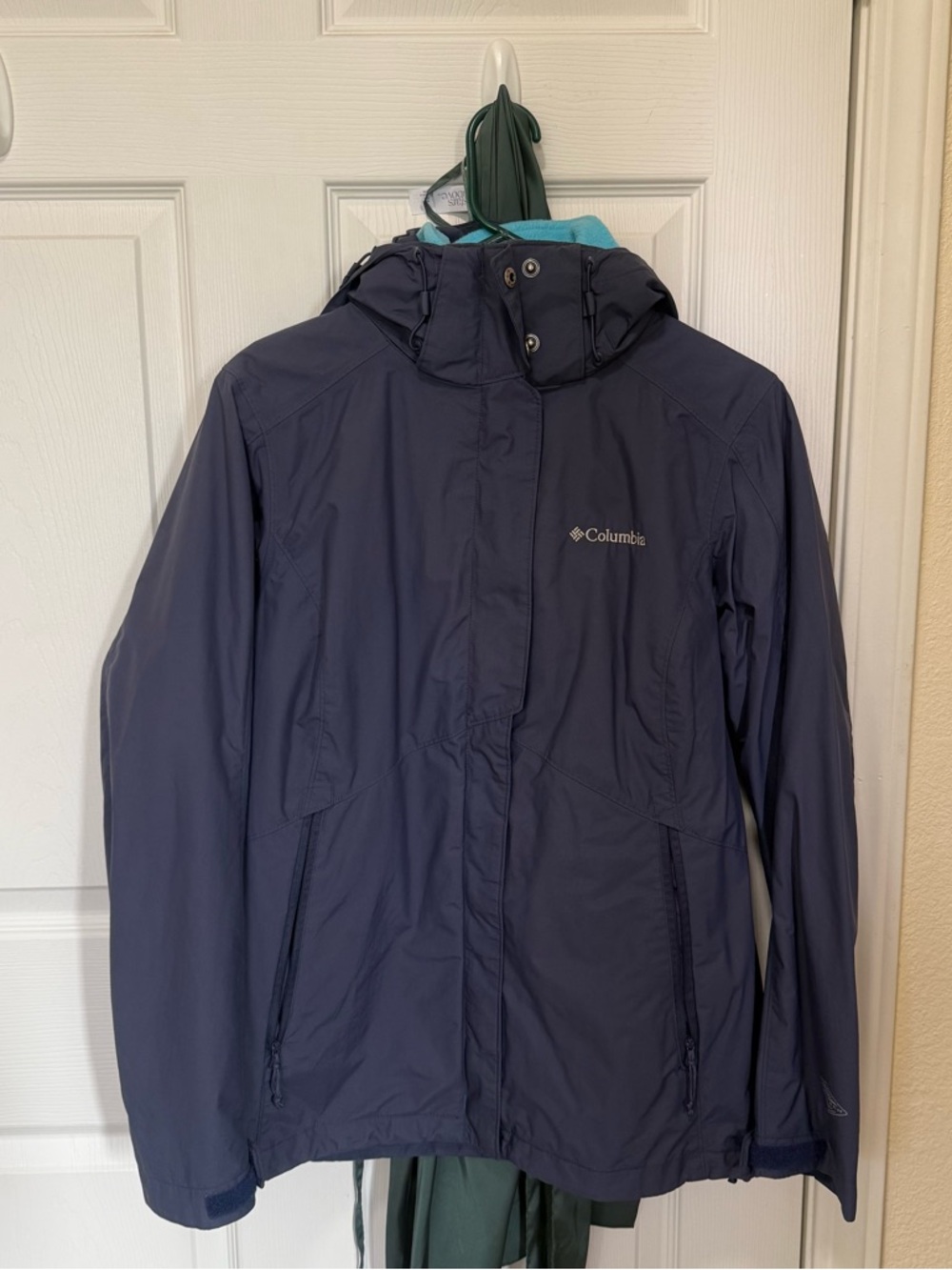 Columbia Women's Navy blue Hooded Shell Jacket with removable fleece liner